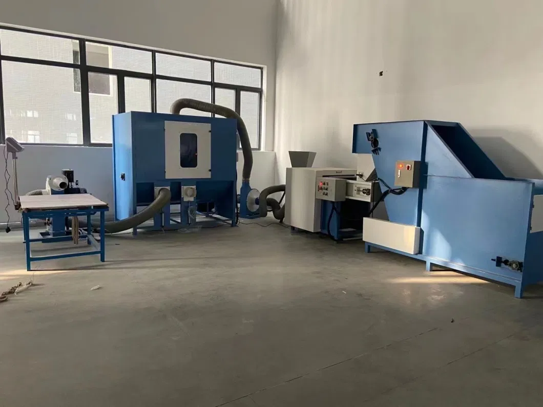 Waste Polyester Fiber Opening Recycling Machine and Cushion Stuffing Machine